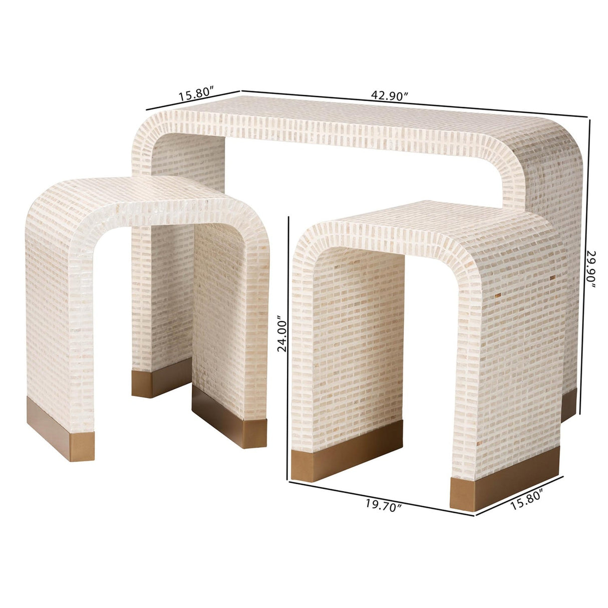   Modern European furniture - White Capiz Shell Accent Tables 3 - www.oroa.com | Oroa.com