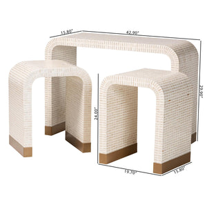   Modern European furniture - White Capiz Shell Accent Tables 3 - www.oroa.com | Oroa.com