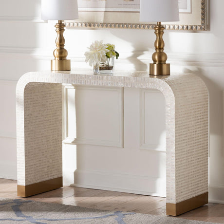   Modern European furniture - White Capiz Shell Console Table - www.oroa.com | Oroa.com