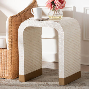   Modern European furniture - White Capiz Shell Side Table - www.oroa.com | Oroa.com