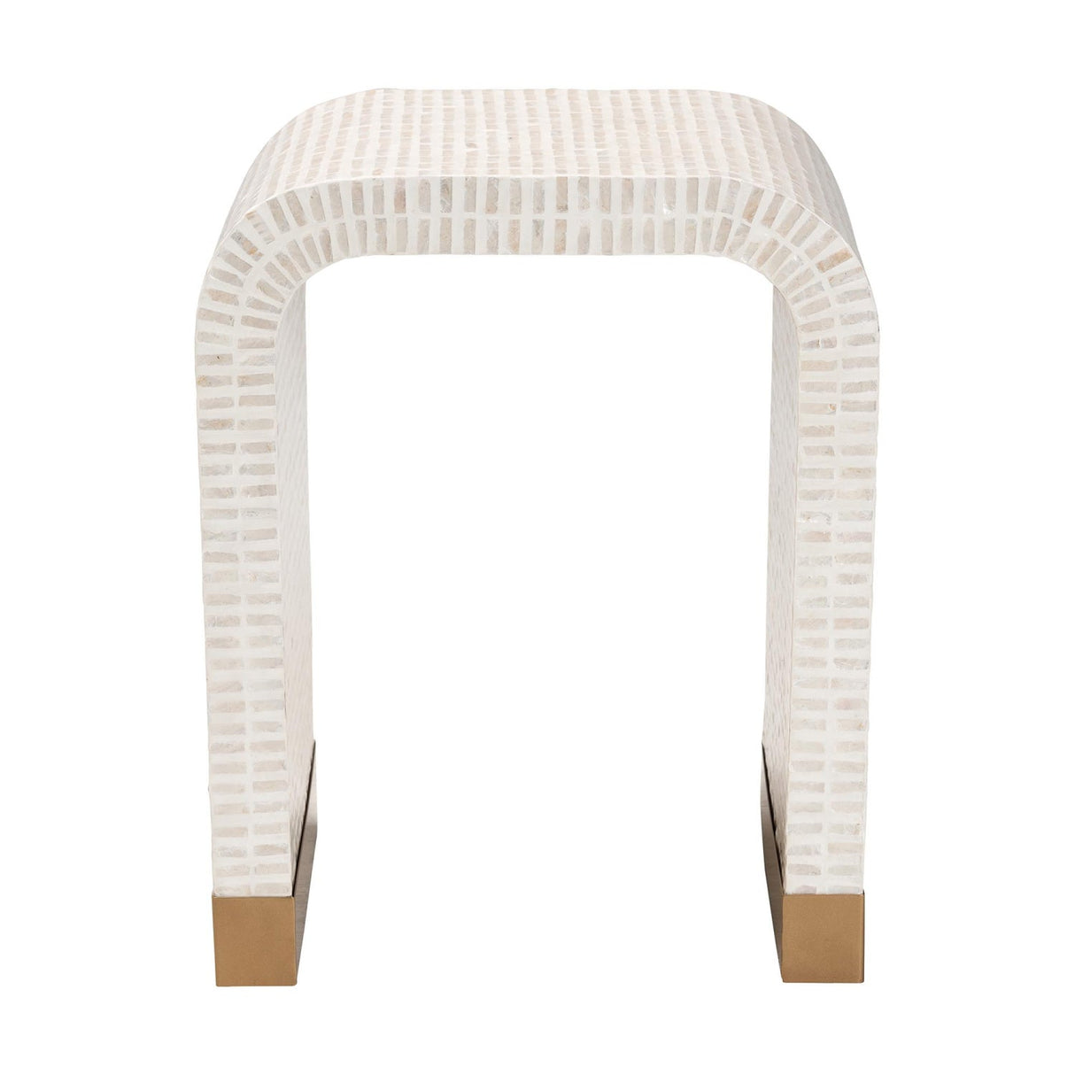   Modern European furniture - White Capiz Shell Side Table - www.oroa.com | Oroa.com