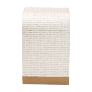   Modern European furniture - White Capiz Shell Side Table - www.oroa.com | Oroa.com