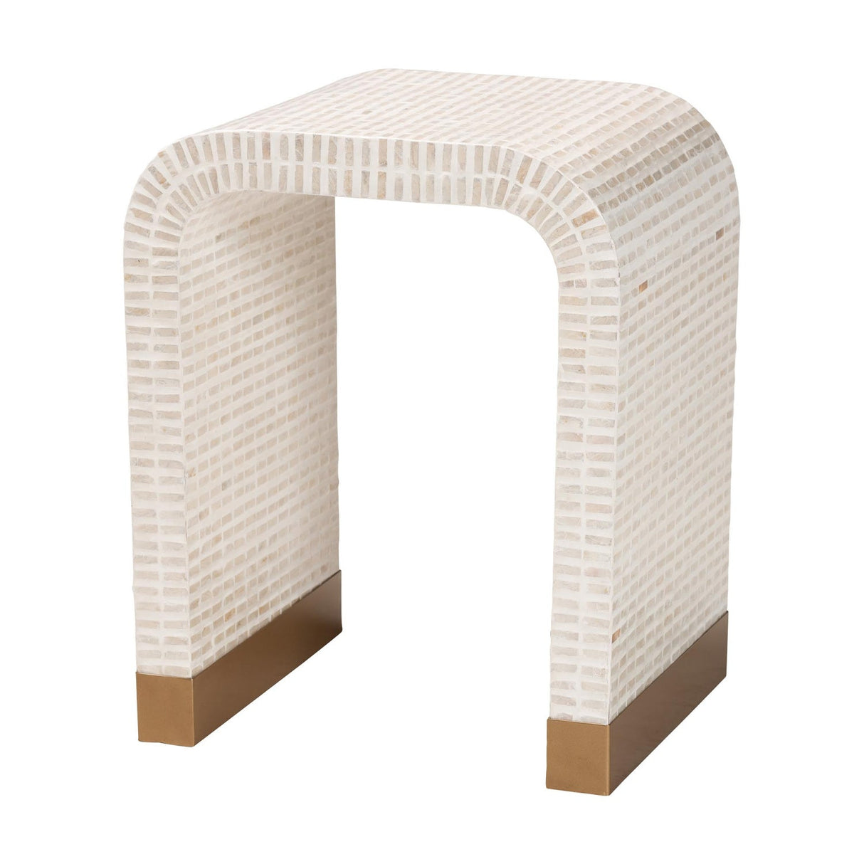   Modern European furniture - White Capiz Shell Side Table - www.oroa.com | Oroa.com