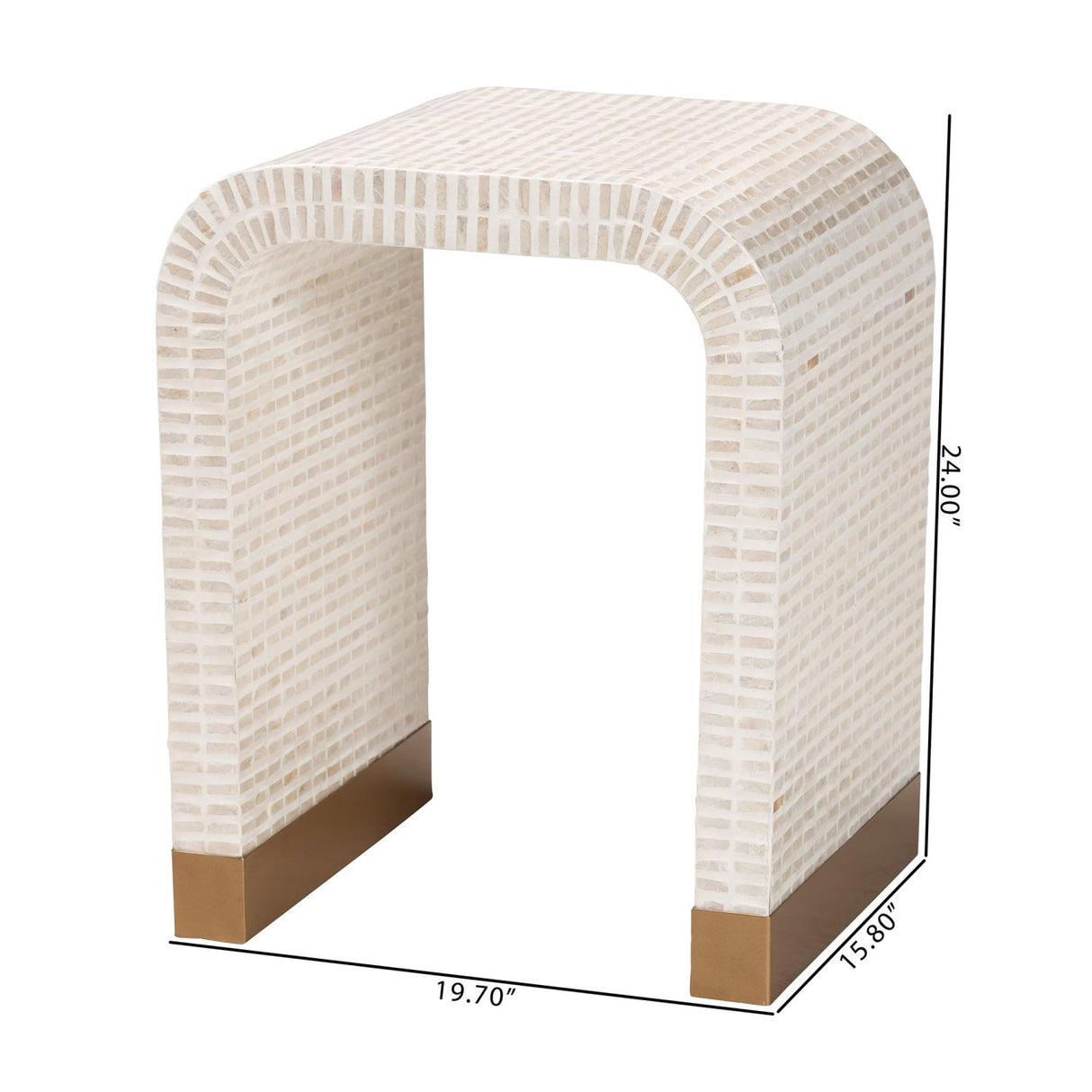   Modern European furniture - White Capiz Shell Side Table - www.oroa.com | Oroa.com