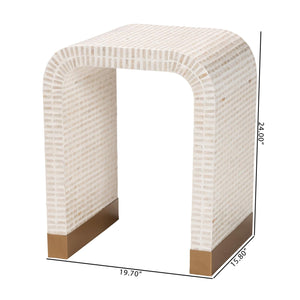   Modern European furniture - White Capiz Shell Side Table - www.oroa.com | Oroa.com
