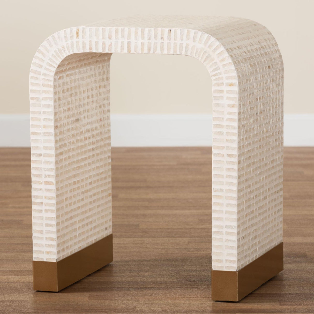   Modern European furniture - White Capiz Shell Side Table - www.oroa.com | Oroa.com
