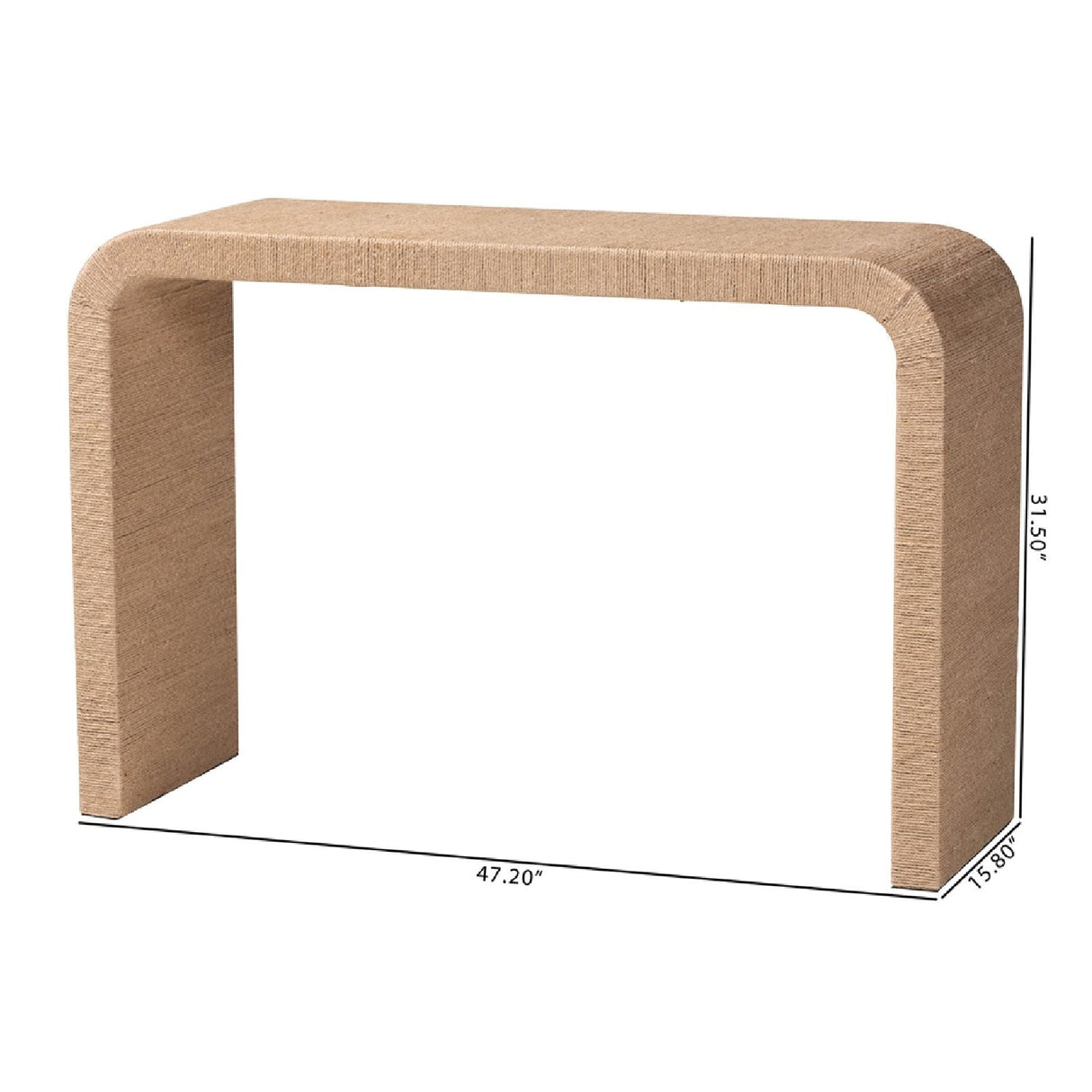   Modern European furniture - Woven Jute Japandi Console Table - www.oroa.com | Oroa.com