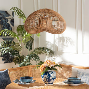   Modern European furniture - Natural Rattan Dome Pendant Lamp - www.oroa.com | Oroa.com