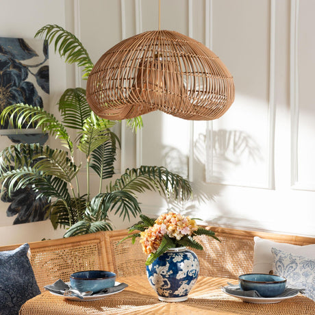   Modern European furniture - Natural Rattan Dome Pendant Lamp - www.oroa.com | Oroa.com