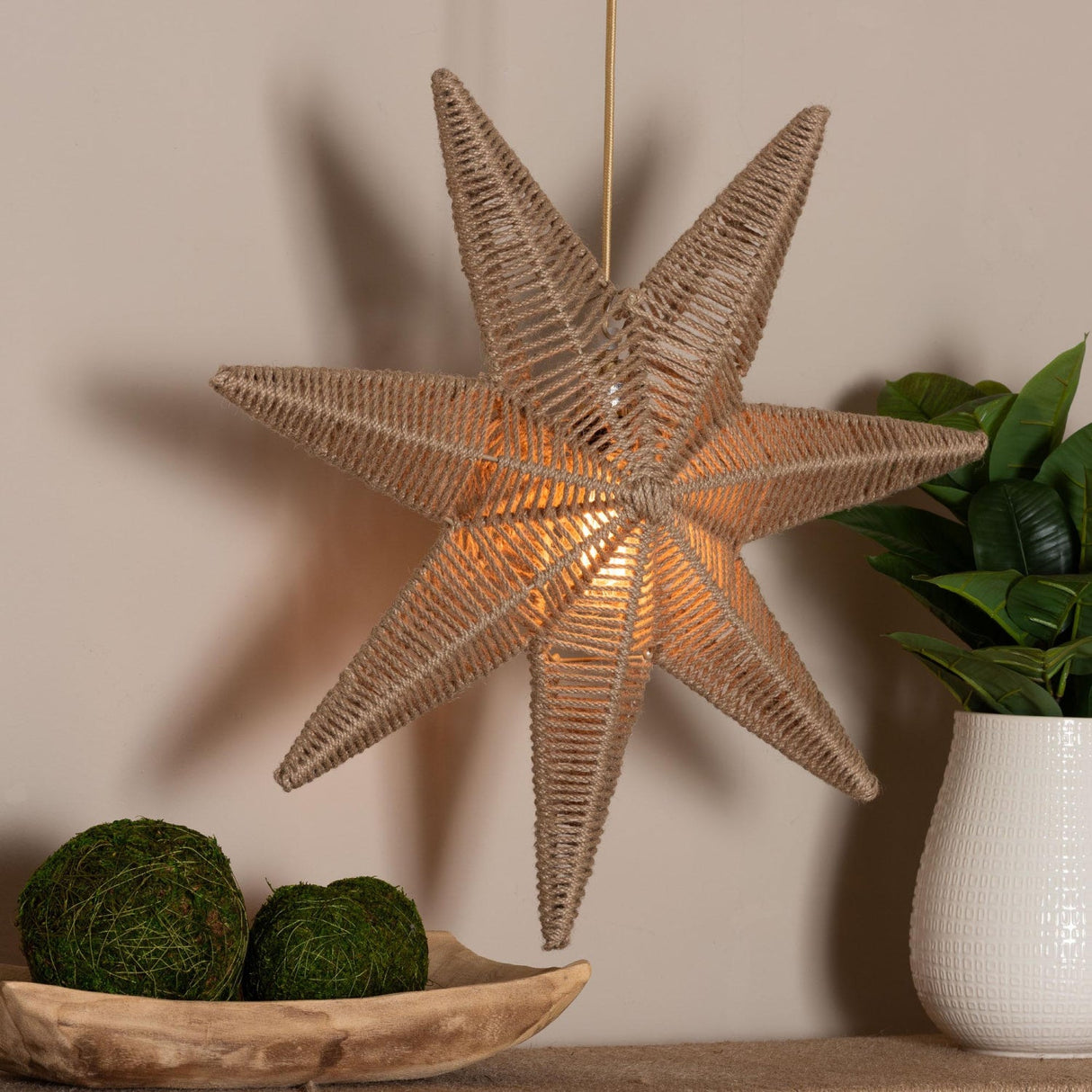   Modern European furniture - Star Shaped Jute Pendant Lamp - www.oroa.com | Oroa.com