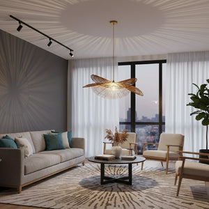   Modern European furniture - Woven Jute Floral Pendant Lamp - www.oroa.com | Oroa.com