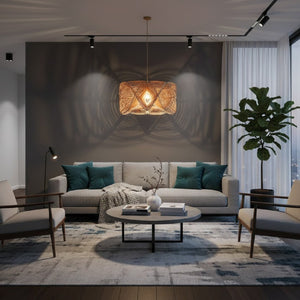   Modern European furniture - Geometrical 3D Rattan Pendant Lamp - www.oroa.com | Oroa.com