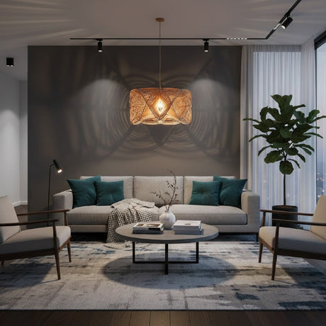   Modern European furniture - Geometrical 3D Rattan Pendant Lamp - www.oroa.com | Oroa.com