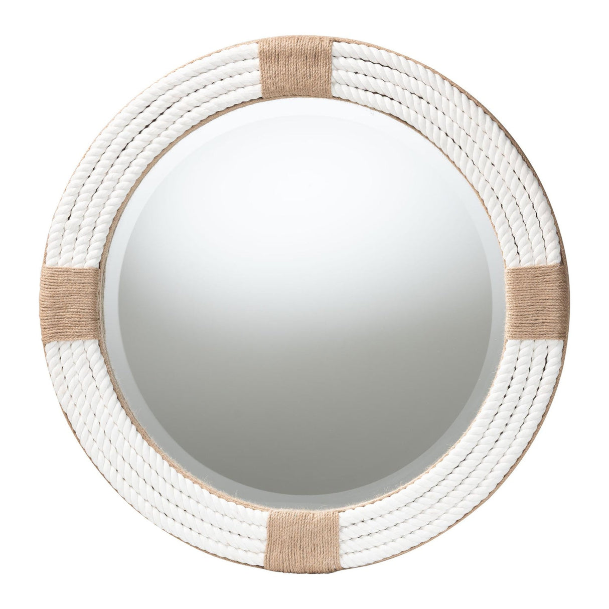   Modern European furniture - White Woven Round Mirror - www.oroa.com | Oroa.com
