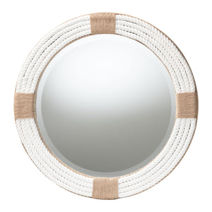   Modern European furniture - White Woven Round Mirror - www.oroa.com | Oroa.com