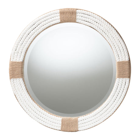   Modern European furniture - White Woven Round Mirror - www.oroa.com | Oroa.com