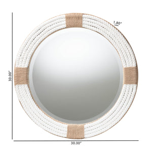   Modern European furniture - White Woven Round Mirror - www.oroa.com | Oroa.com