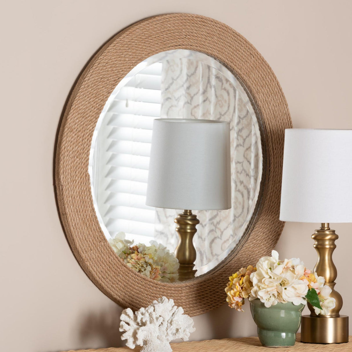   Modern European furniture - Woven Rope Round Mirror - www.oroa.com | Oroa.com