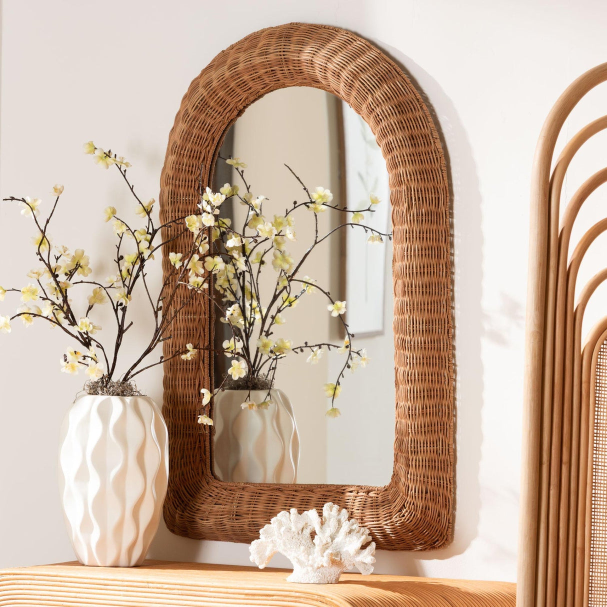   Modern European furniture - Arched Wicker Wall Mirror - www.oroa.com | Oroa.com