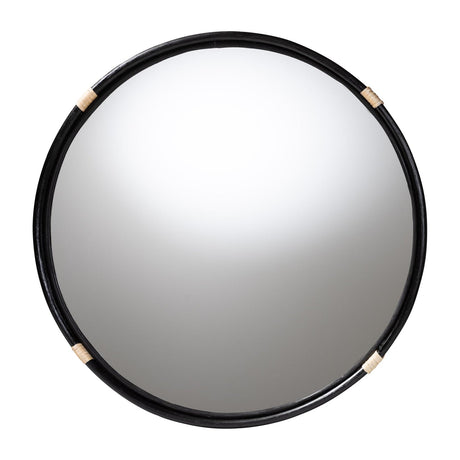  Modern European furniture - Round Black Rattan Wall Mirror - www.oroa.com | Oroa.com
