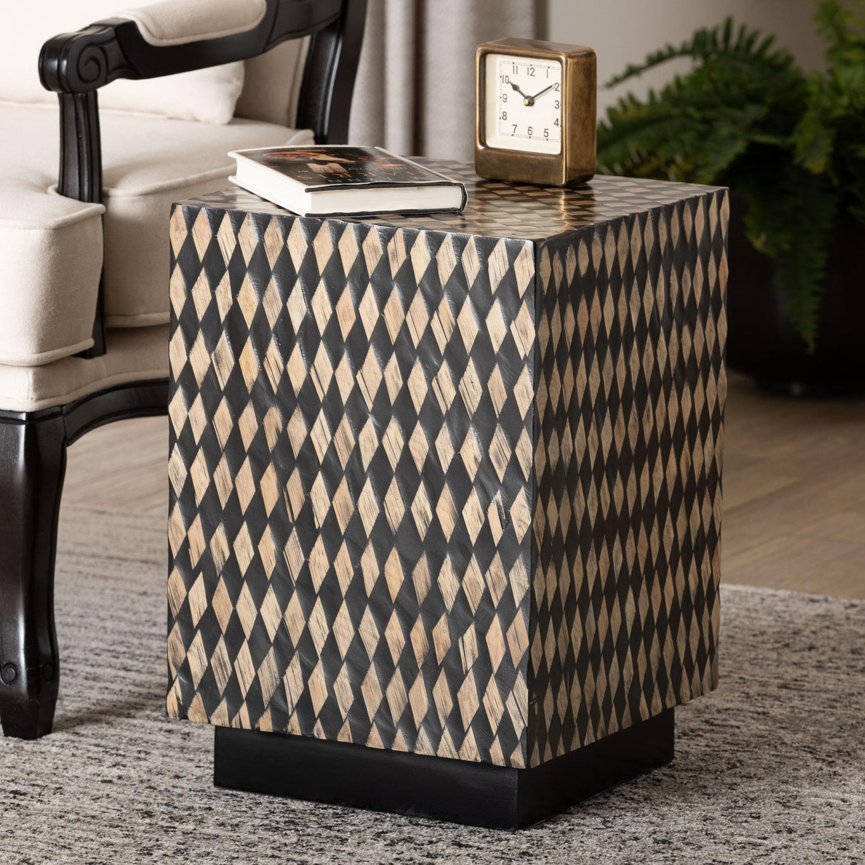   Modern European furniture - Diamond Pattern Bamboo End Table - www.oroa.com | Oroa.com