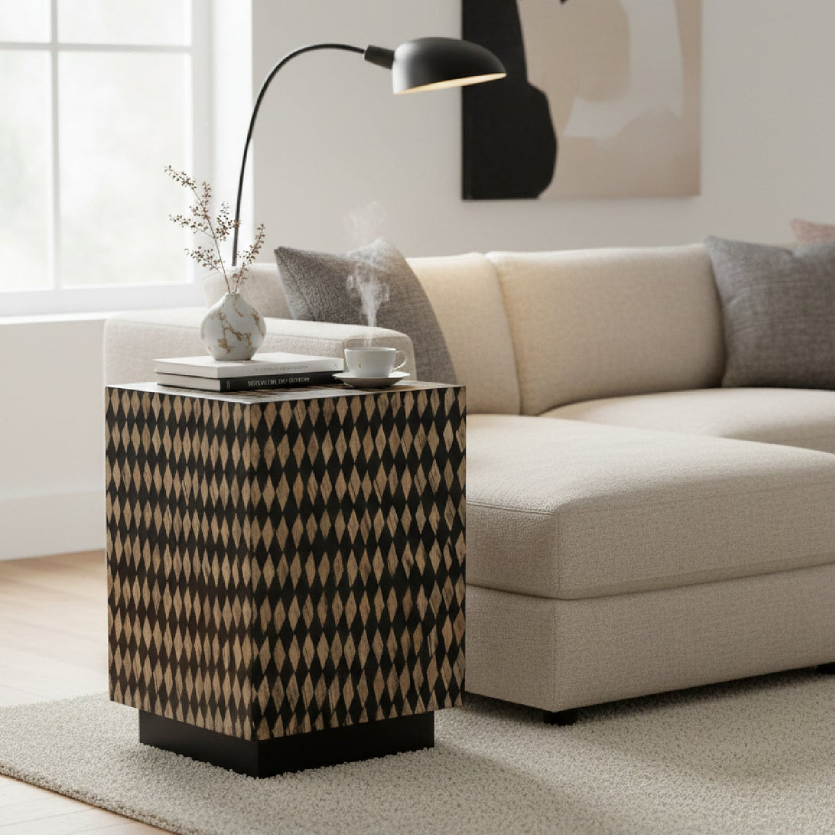   Modern European furniture - Diamond Pattern Bamboo End Table - www.oroa.com | Oroa.com