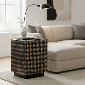   Modern European furniture - Diamond Pattern Bamboo End Table - www.oroa.com | Oroa.com