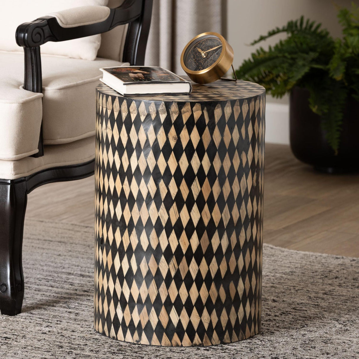   Modern European furniture - Diamond Pattern Bamboo End Table - www.oroa.com | Oroa.com