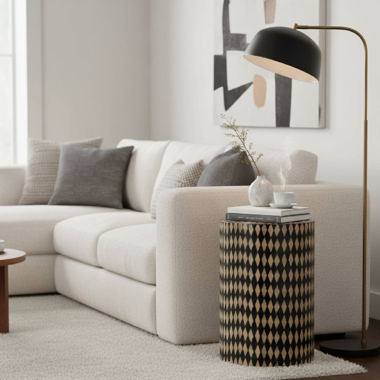   Modern European furniture - Diamond Pattern Bamboo End Table - www.oroa.com | Oroa.com