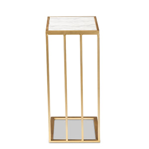   Modern European furniture - Gold C Shaped Marble End Table - www.oroa.com | Oroa.com