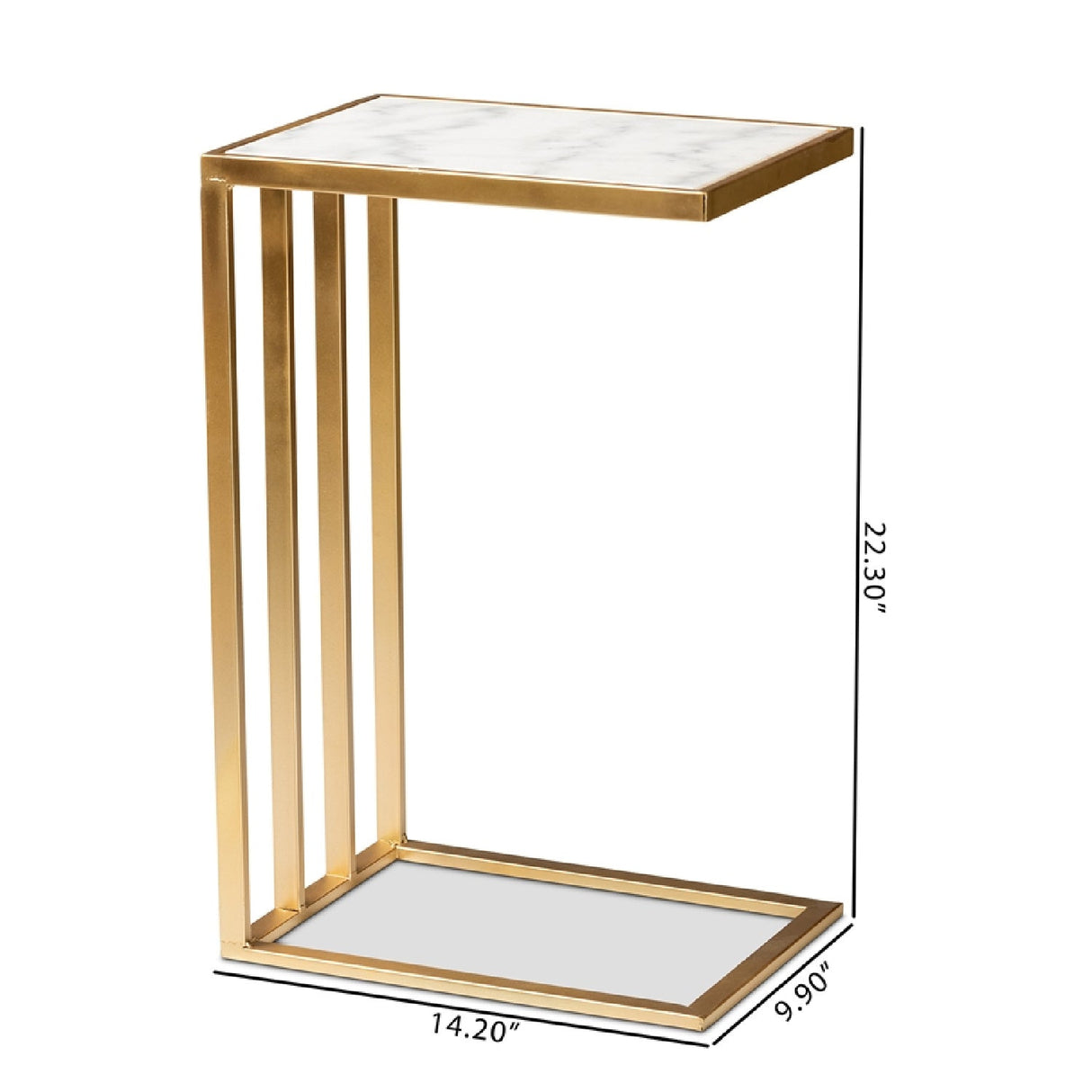   Modern European furniture - Gold C Shaped Marble End Table - www.oroa.com | Oroa.com