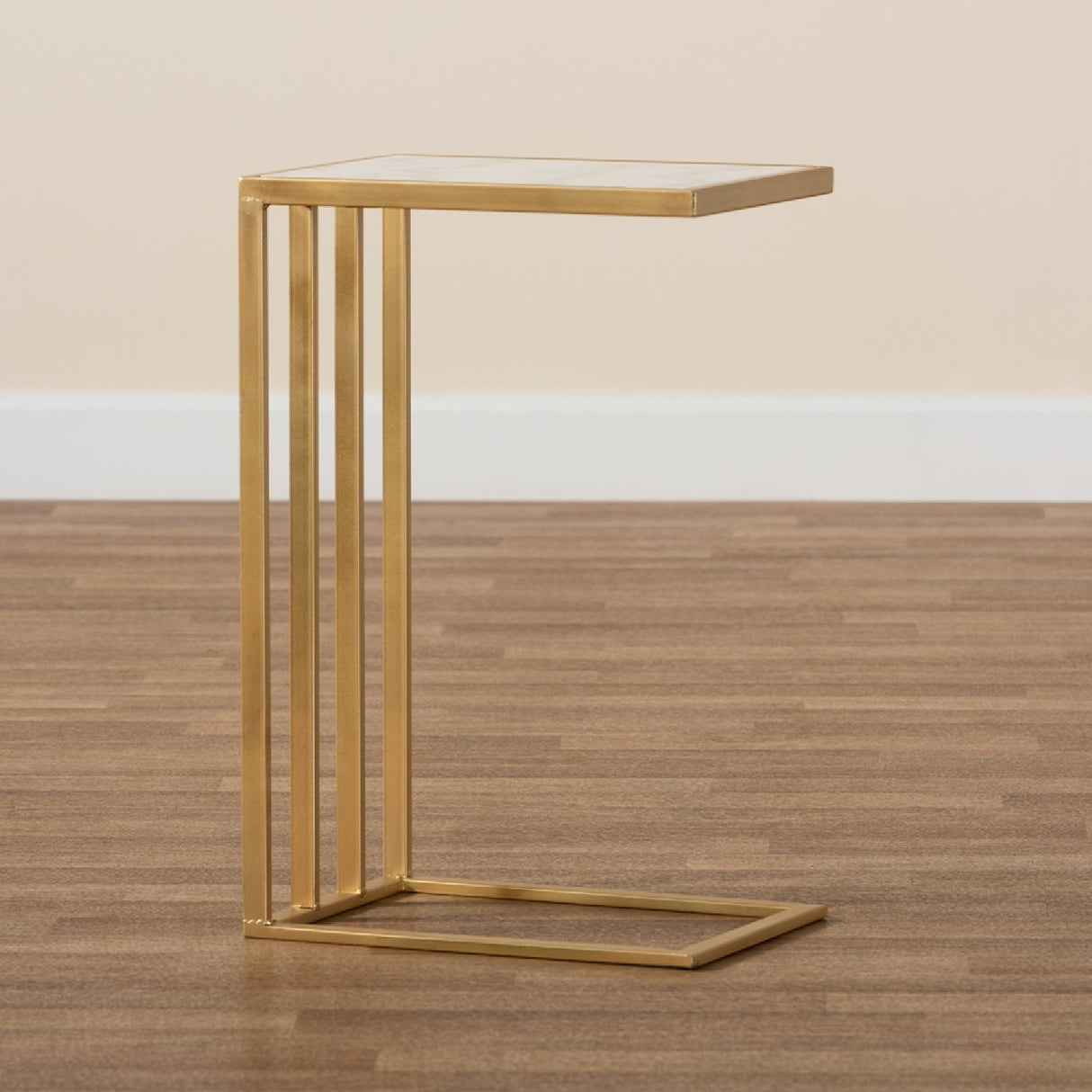   Modern European furniture - Gold C Shaped Marble End Table - www.oroa.com | Oroa.com