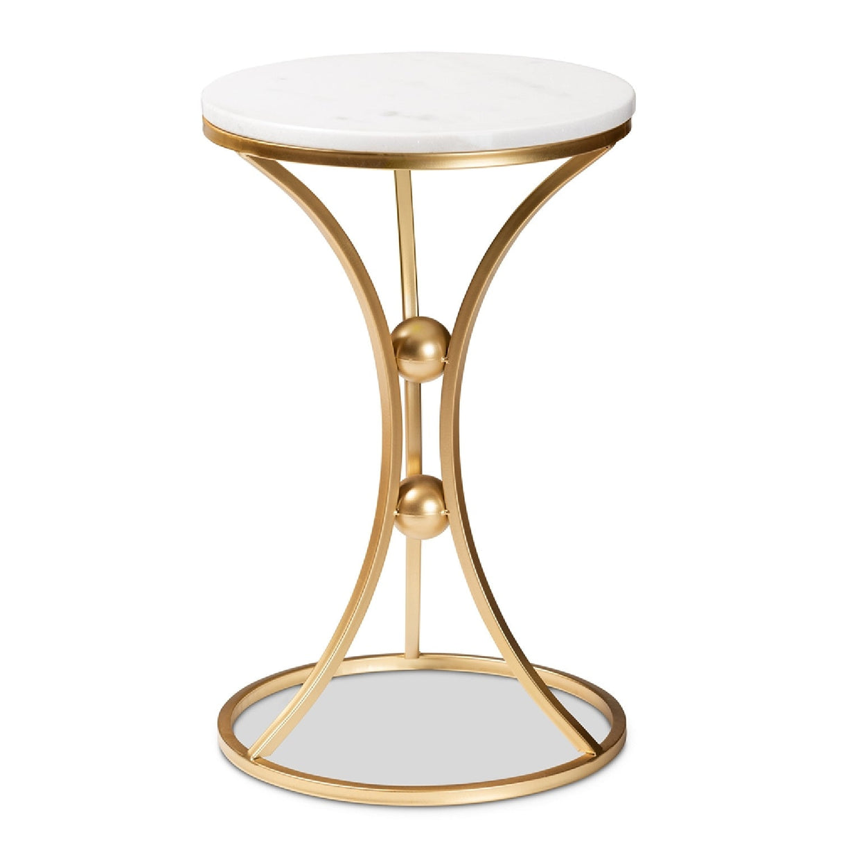   Modern European furniture - Gold Concave Marble End Table - www.oroa.com | Oroa.com