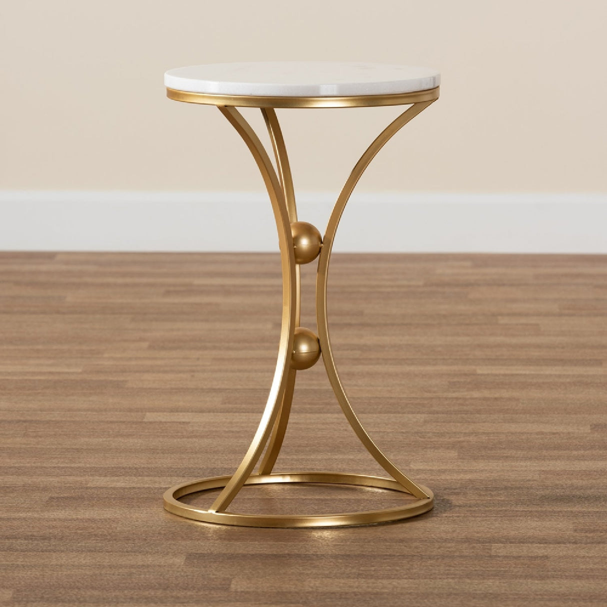   Modern European furniture - Gold Concave Marble End Table - www.oroa.com | Oroa.com