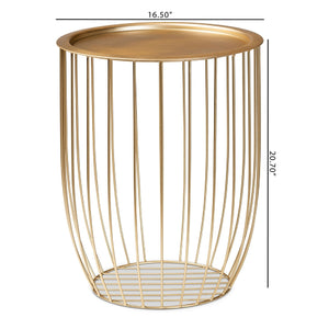   Modern European furniture - Gold Openwork Frame End Table - www.oroa.com | Oroa.com