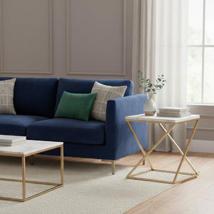   Modern European furniture - Gold Framed Marble End Table - www.oroa.com | Oroa.com