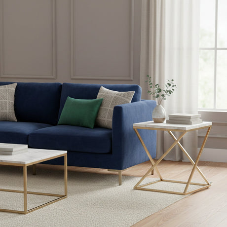   Modern European furniture - Gold Framed Marble End Table - www.oroa.com | Oroa.com