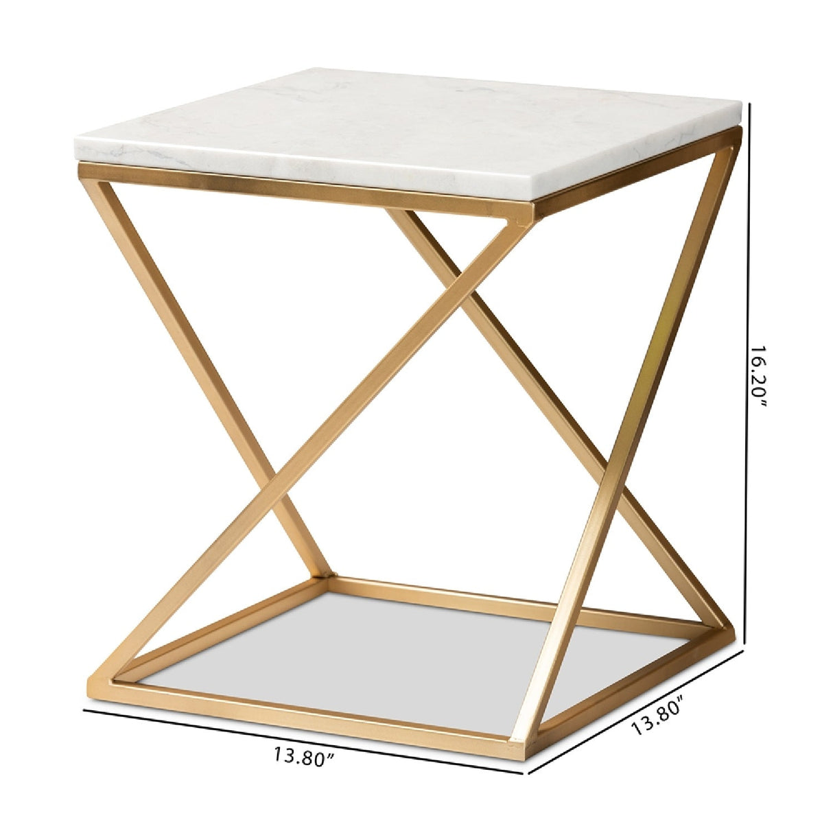   Modern European furniture - Gold Framed Marble End Table - www.oroa.com | Oroa.com