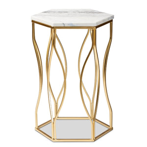  Modern European furniture - Hexagonal Marble End Table - www.oroa.com | Oroa.com