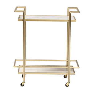   Modern European furniture - Gold-Framed Marble Wine Cart - www.oroa.com | Oroa.com