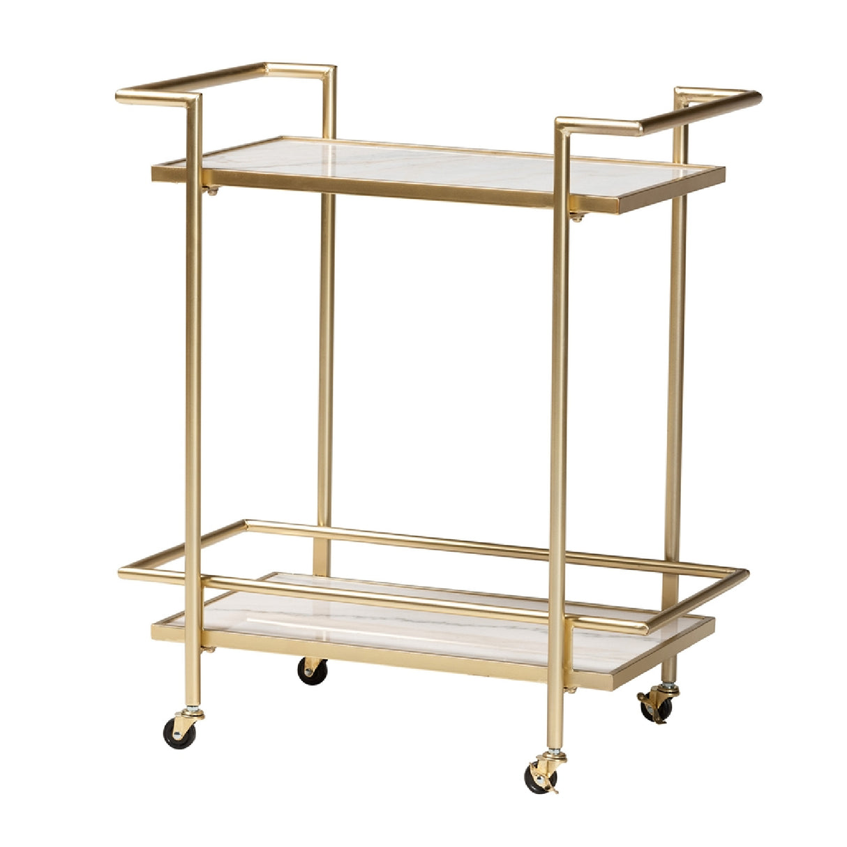   Modern European furniture - Gold-Framed Marble Wine Cart - www.oroa.com | Oroa.com