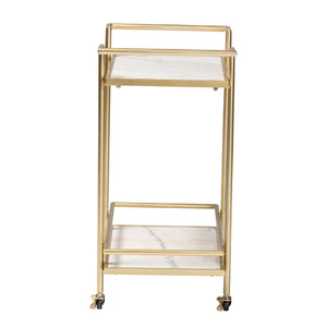   Modern European furniture - Gold-Framed Marble Wine Cart - www.oroa.com | Oroa.com