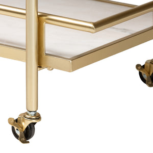   Modern European furniture - Gold-Framed Marble Wine Cart - www.oroa.com | Oroa.com