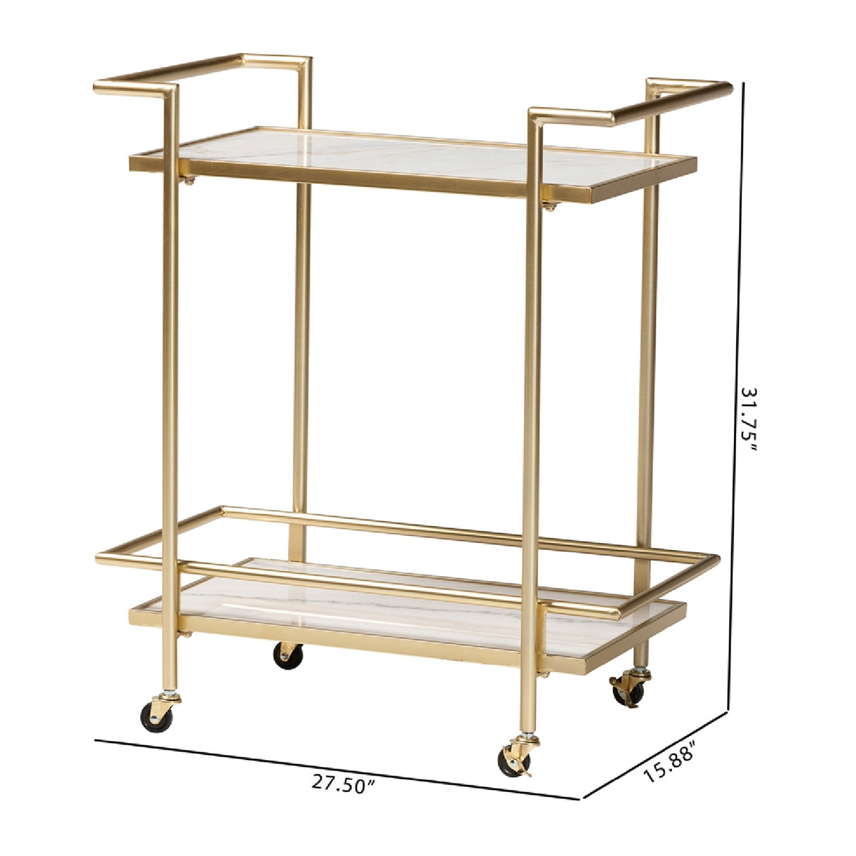  Modern European furniture - Gold-Framed Marble Wine Cart - www.oroa.com | Oroa.com