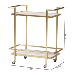   Modern European furniture - Gold-Framed Marble Wine Cart - www.oroa.com | Oroa.com