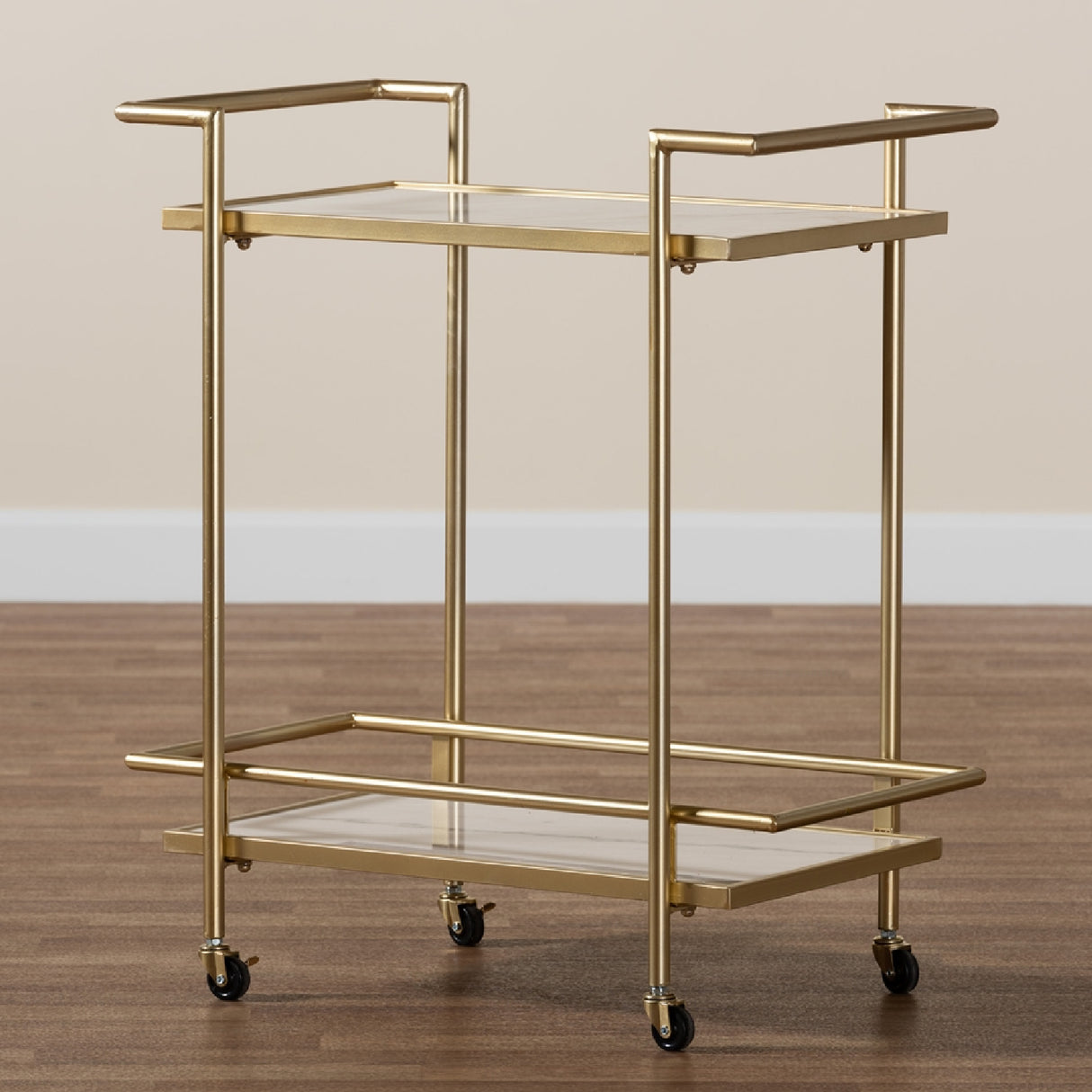   Modern European furniture - Gold-Framed Marble Wine Cart - www.oroa.com | Oroa.com