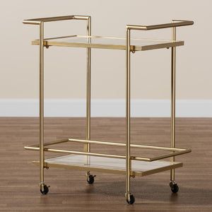   Modern European furniture - Gold-Framed Marble Wine Cart - www.oroa.com | Oroa.com