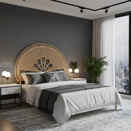   Modern European furniture - Rattan Bohemian Quuen Size Headboard - www.oroa.com | Oroa.com