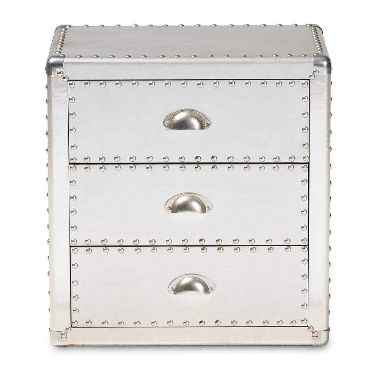   Modern European furniture - Silver 3 Drawer End Table - www.oroa.com | Oroa.com