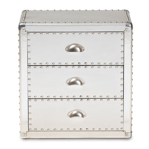   Modern European furniture - Silver 3 Drawer End Table - www.oroa.com | Oroa.com